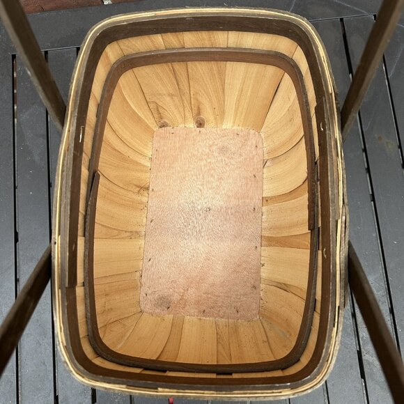 Wooden Woven Baskets Double Handles Rustic Farmhouse Decor Medium and Small - Picture 13 of 16